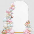 SoarDream 7.2FT Wedding Arch Cover White Spandex Fitted Wedding Arch Stand Covers Fitted for Round Top Chiara Arch Cover Fabric Stretchy Backdrop for Bridal Baby Shower Birthday Party Balloon Decor