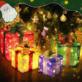 domkom set of 4 christmas lighted gift boxes, main product view