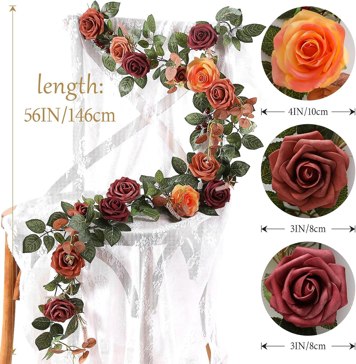 garisey 5ft terracotta artificial flower garland fall floral, package contents