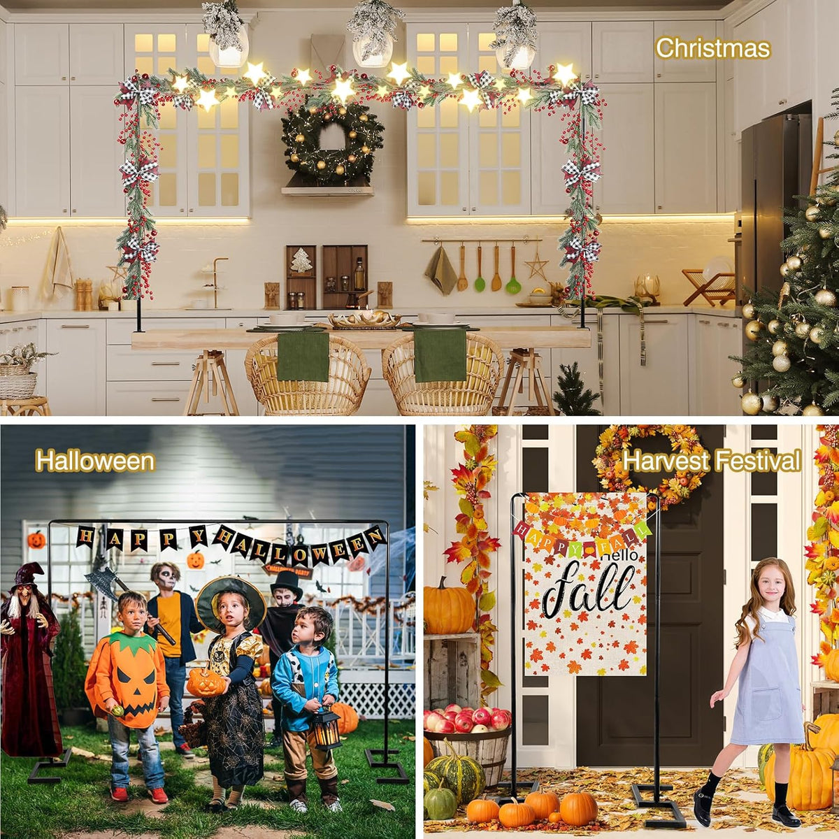8.2 ft wedding arch square backdrop stand extra, side view