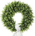 boxwood wreaths for front door artificial green spring, main product view