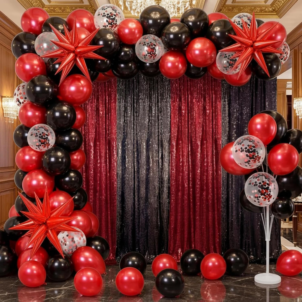capoda 142 pcs red and black graduation party, main product view