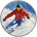 Round Ski Vintage Metal Sign Skiing Sign, Office Sign Home Décor Ski Lodge Décor Cabin Tin Sign 12 * 12 in