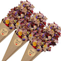 PATIKIL Dried Flower Confetti Cones, 30Pcs Paper Tapers Cone Holder with Dried Rose Petals / Sticker for Wedding Party Engagement Birthday DIY Decoration, Purple