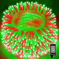 LAMPHOME 66ft Christmas Decorative Mini Lights, 200 LED Transparent Wire Fairy Starry String Lights Plug in, 12 Lighting Modes, for Indoor Outdoor Xmas Tree Wedding Party Decoration (Red+Green)