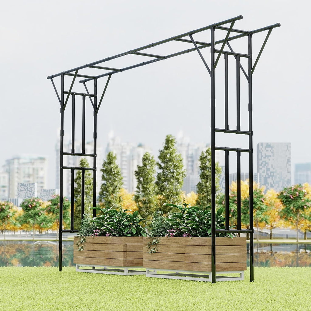 twira flat top garden arch trellis, 11ft x, main product view