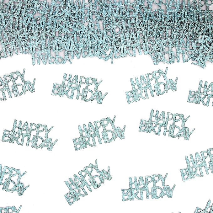 Blue Happy Birthday Confetti Birthday Table Decorations Baby Blue Glitter Table Scatters for Kids Boy Birthday Party Supplies 100PC