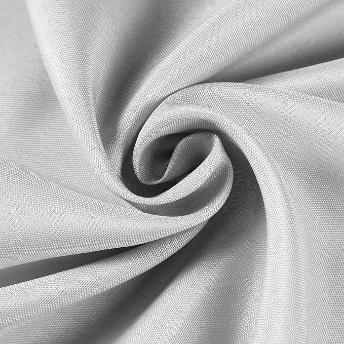Efavormart Round Tablecloth, 108 Inch Stain & Wrinkle Resistant Washable Table Cloth, Decorative Polyester Fabric Table Cover for Banquet, Wedding, Dining- Silver