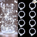 pozzolanas 8 Pack White Battery Operated String Lights - 7ft Waterproof Fairy Lights with 20 LEDs for Home, Mason Jar, Party, Wedding, Halloween, Christmas Decorations