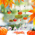 HDCRYSTALGIFTS Set 4 Fall Pumpkin Suncatchers Crystals Sun Catchers Indoor Window Hanging Thanksgiving Tree Decorations for Farmhouse Harvest Autumn Home Party Decor