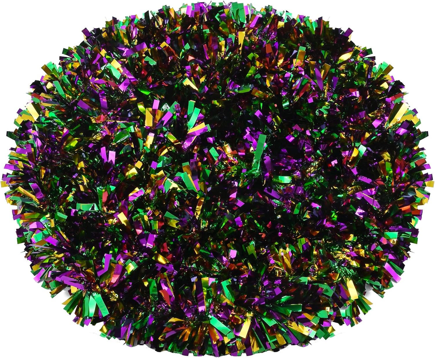 Mardi Gras Tinsel Garland Metallic Tinsel Twist Garland Shiny Carnival Party Hanging Decorations for Mardi Gras Party Indoor and Outdoor Decoration