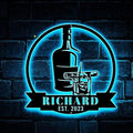 Custom Bourbon Cigar Metal Wall Art LED Light Personalized Whiskey Smoke Sign Home Bar Pub Decor Whiskey Bar Cocktail Decor Birthday Gift