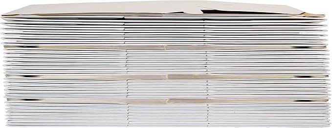 PandaPandaPPS 50 Pack White Gable Boxes (8.25"×5"×4") for Foods, Gifts and Party Favors, Goodie Gift Boxes Treat Boxes for Birthday Party, Wedding, Baby Shower