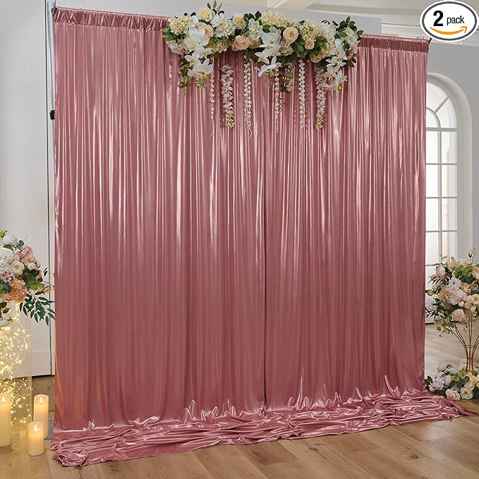 10x10 ft Wrinkle Free Rose Gold Sequin Backdrop Curtain for Parties,Thick Not Fall-Off Glitter Backdrop Drapes,2 Panels 5x10ft Shimmer Photo Back Drop Cloth for Wedding Birthday Photography Background