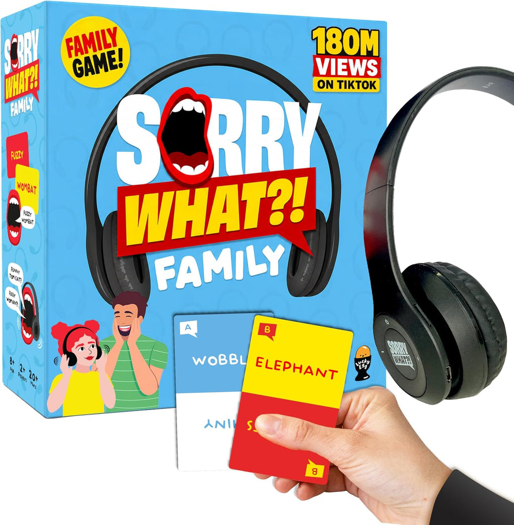 Lucky Egg Sorry What – Hilarious Bad-Lip Reading Party Games for Adults Based on The Headphone Challenge TikTok Trend (Family Edition (Age 8+))