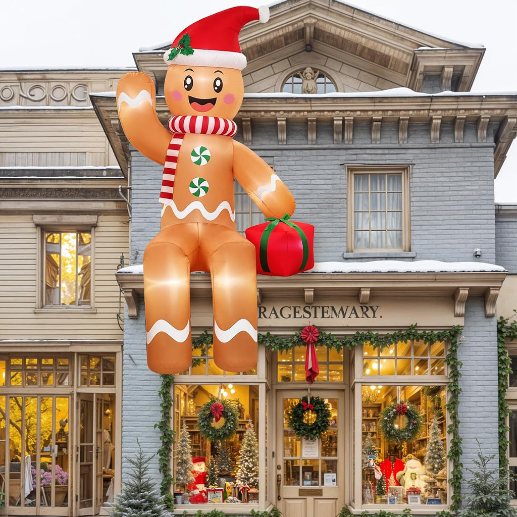 10ft giant christmas inflatables outdoor decorations sitting gingerbread on a desk or shelf
