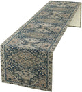 Vintage Boho Floral Table Runner, Rustic Country Farmhouse Blue Grey Retro Flower Pattern for Home Kitchen Table Decor Dining Coffee Room Party Decor 13x72in