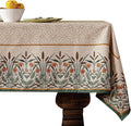 patdrea Designer Vintage Linen Small Table Cloth for Rectangle Table,French Floral Durable Breathable Tablecloth,Dacorative Cover for Kitchen Dining,Christmas,Thanksgiving,55"x71"-Cudillero