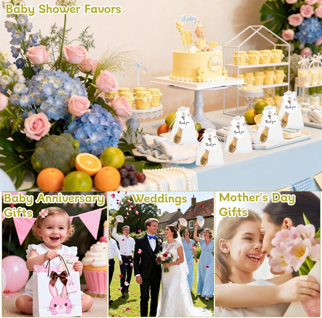 ERTIUANIO 20 Sets Baby Shower Favors Bulk, Baby Showerl Gifts for Guests Game Winner Prizes, Butter Knife with Wood Handle With Thank You Card and Gift Bags for Bridal Shower Wedding Favors