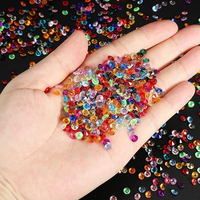 PATIKIL 10000 Pcs Wedding Table Scatter Confetti Crystals 4.5mm Acrylic Diamonds Vase Fillers Gems for Table Centerpiece Decorations Party Vase Beads, Coffee