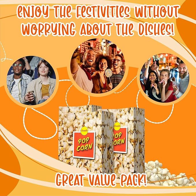 MT Products Small Popcorn Bags 1.5 oz. - Popcorn Holders for Party - Pack of 2000