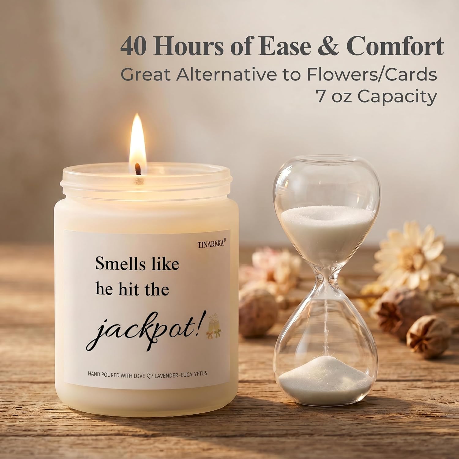 Engagement Candle – Funny Bridal Shower Gifts for Bride to Be | 7oz Lavender Eucalyptus Candle 100% Natural Soy Wax, 40 Hour Burn Time, Engagement Gifts for Women Bride