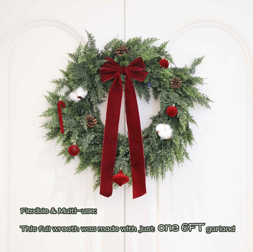 9ft christmas cedar garland real touch greenery for, package contents