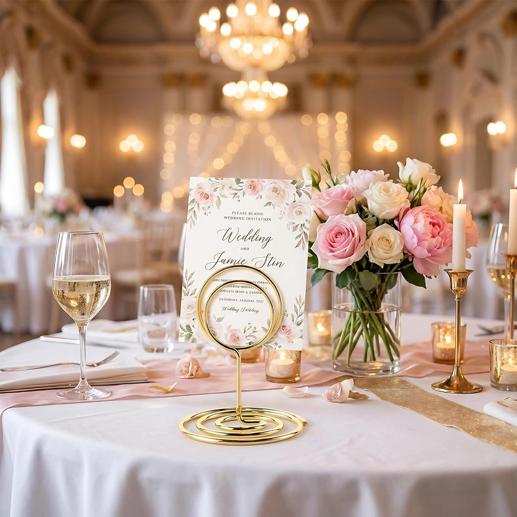 warmtree 26 Pieces Gold Table Number Holders - Place Card Holders & Table Number Stands for Wedding Decor, Centerpieces for Tables, Multi-Use Card Holders for Parties/Birthdays/Restaurants