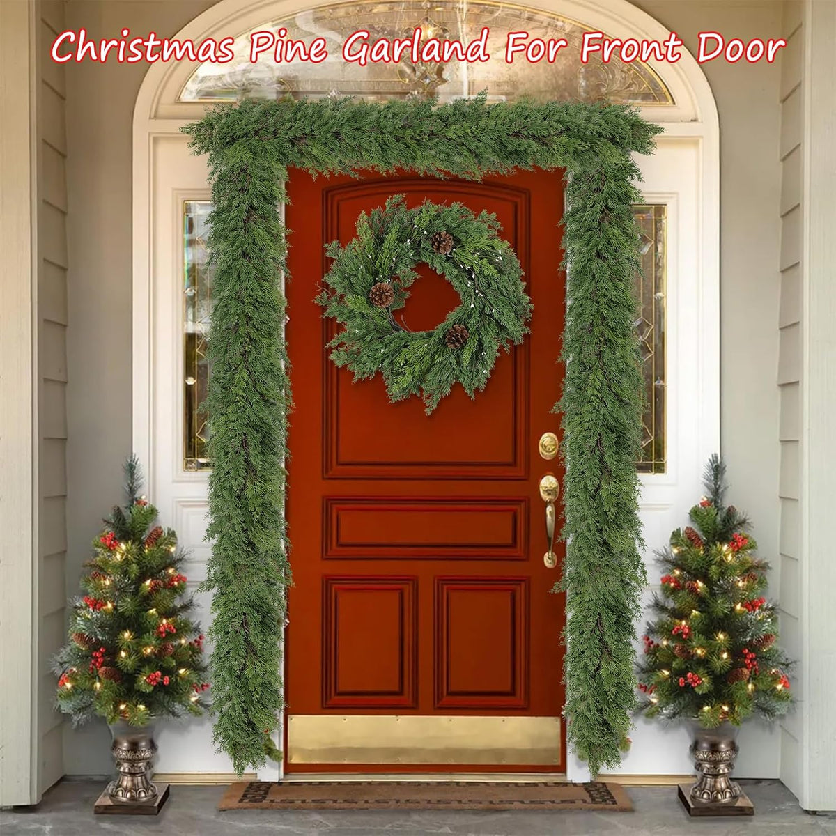 artgar 6 ft christmas cedar garland - realistic on a desk or shelf