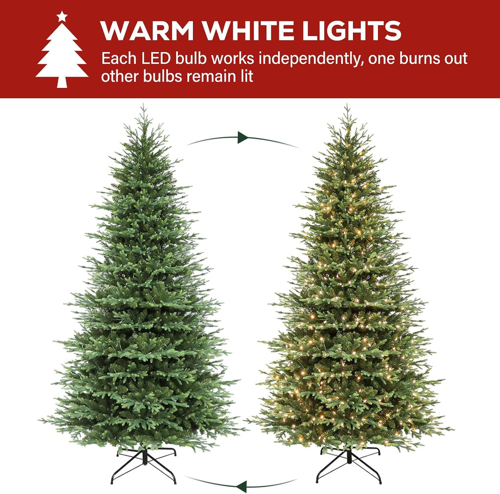 hykolity 9 ft prelit artificial christmas tree with showing dimensions
