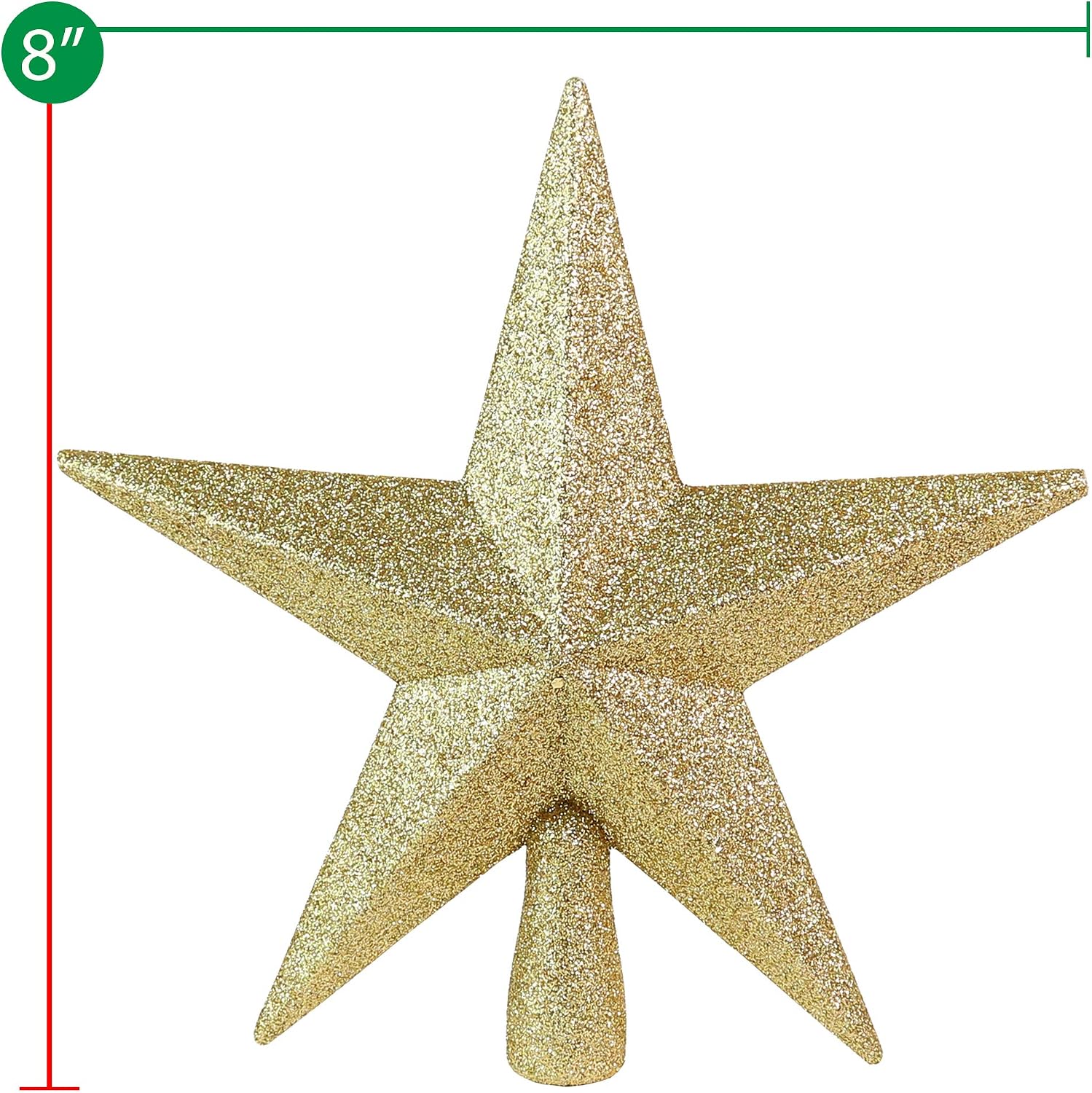 Ornativity Glitter Star Tree Topper - Christmas Gold Decorative Holiday Bethlehem Star Ornament