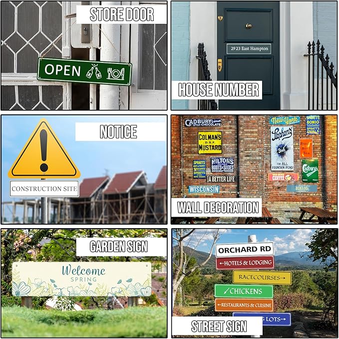 Custom Signs Outdoor Metal - 16 x 4 Personalized Aluminum Rust-Proof Entrance Hazard Intersection Parking Street Signs，Decorative Sign
