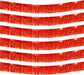 6 Pack 10 Feet Red Foil Fringe Garland Metallic Tinsel Streamers Banner Wall Hanging Curtain Backdrop Banner for Parade Floats, Thanksgiving, Christmas, Birthday, Halloween Party Decorations