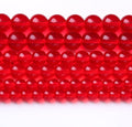 Red Glass Stone Beads Gemstone Round Crystal Energy Jade Beads Stone Beads for Jewelry Making DIY Bracelet Necklace Jewelry Making 1 Strand 15.5inch 31PCS 12MM