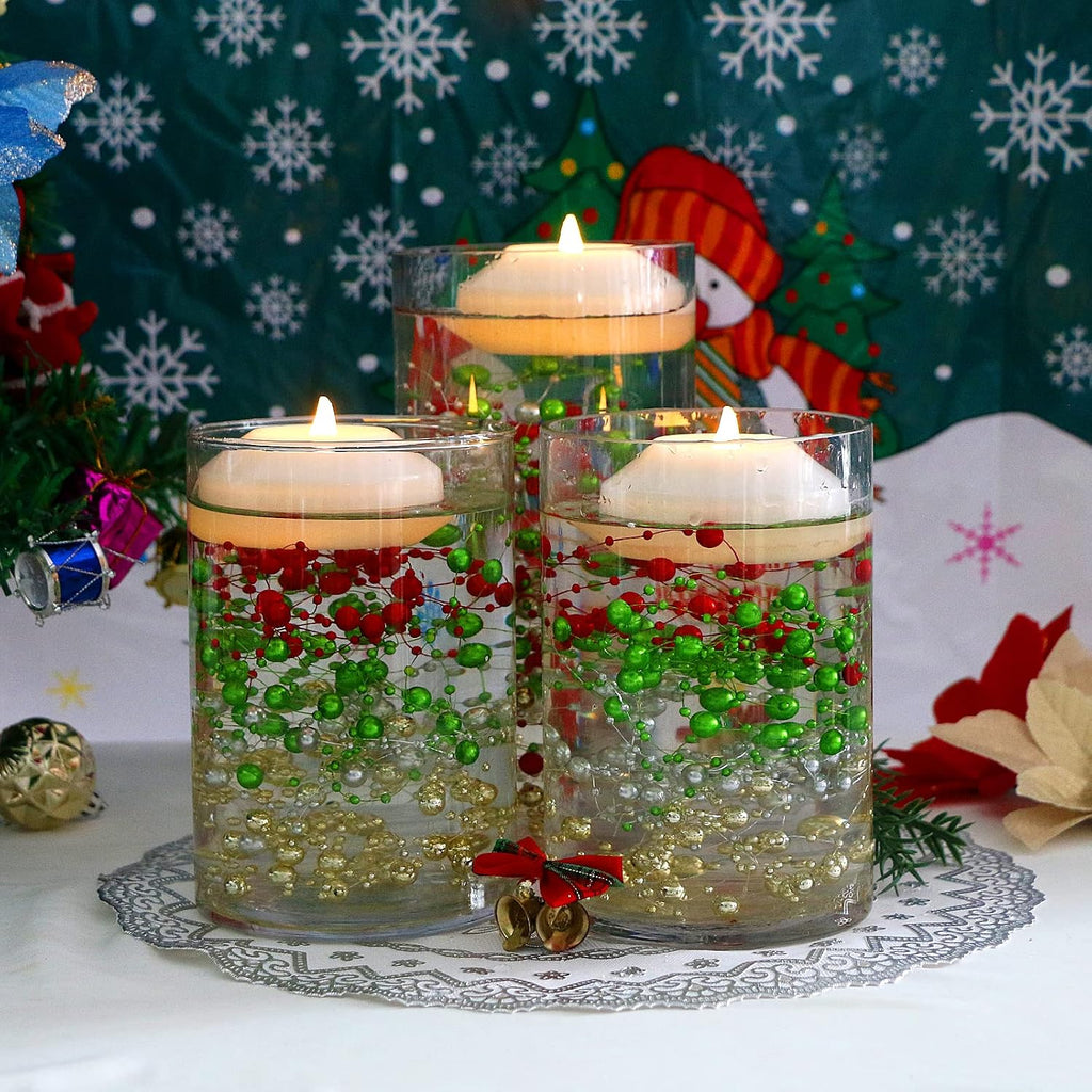 LARDUX Pack of 48 LED Floating Candles - 3 Inch Flameless Plastic Floating Tea Lights Flickering for Christmas Wedding Anniversary Party Centerpiece Decorations
