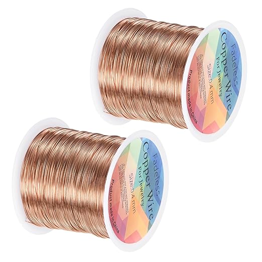 2-Rolls 0.4mm Jewelry Wire, 26 Gauge 328FT Craft Wire Copper Beading Wire for Jewelry Making/Planting/Weaving/DIY Crafting, Soft Metal Wires [100M, Copper Tone]
