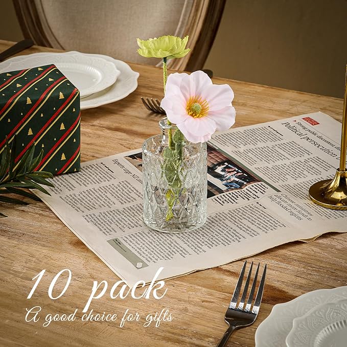 Glass Bud Vase Set of 10 Pcs Small Minimalist Vases for Flowers, Vintage Rustic Home Decor for Table Centerpiece Wedding Party, Modern Clear Aromatherapy Bottle for Living Room Bedroom