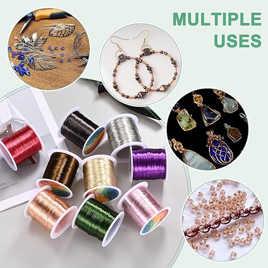 2-Rolls 0.3mm Jewelry Wire, 28 Gauge 328FT Craft Wire Copper Beading Wire for Jewelry Making/Planting/Weaving/DIY Crafting, Soft Metal Wires [100M, Copper Tone]