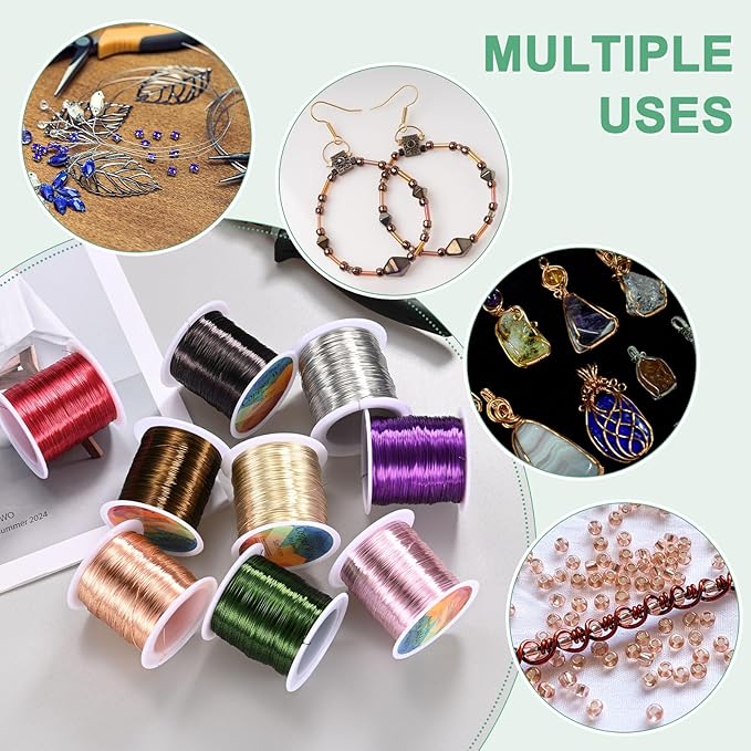 0.3mm Jewelry Wire, 28 Gauge 328FT Craft Wire Copper Beading Wire for Jewelry Making/Planting/Weaving/DIY Crafting, Soft Metal Wires [100M, Rose Golden]