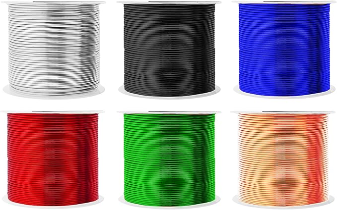 Mandala Crafts 18 Gauge Anodized Aluminum Craft Wire for Jewelry Making - 450 FT Colored Flexible Silver Copper True Blue Black Red Kelly Green Wire - Bendable for Bonsai Armature Crafting Sculpting