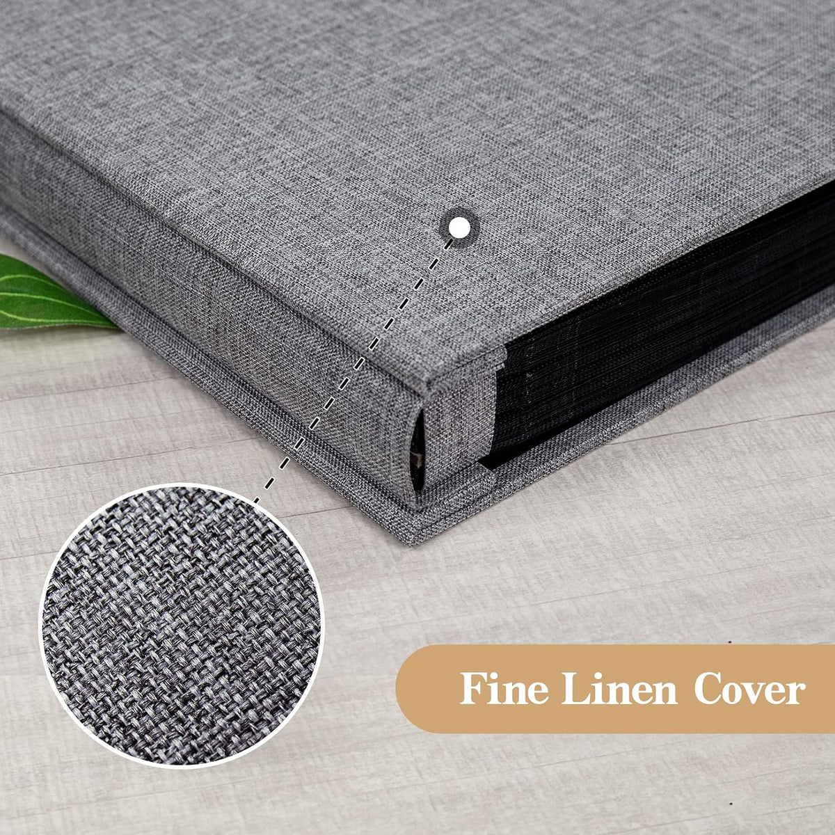 potricher Photo Album 4x6 Pictures, 1000 Pockets, Linen Cover, Gray