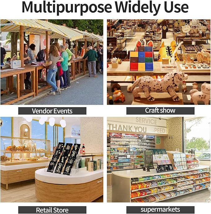 PecMuikee Greeting Card Display, 4 Tiers Clear Acrylic Sticker Display Stand for Vendors Retail, Display Photo Stand for Counter Tabletop Display Supplies, 2 Sets