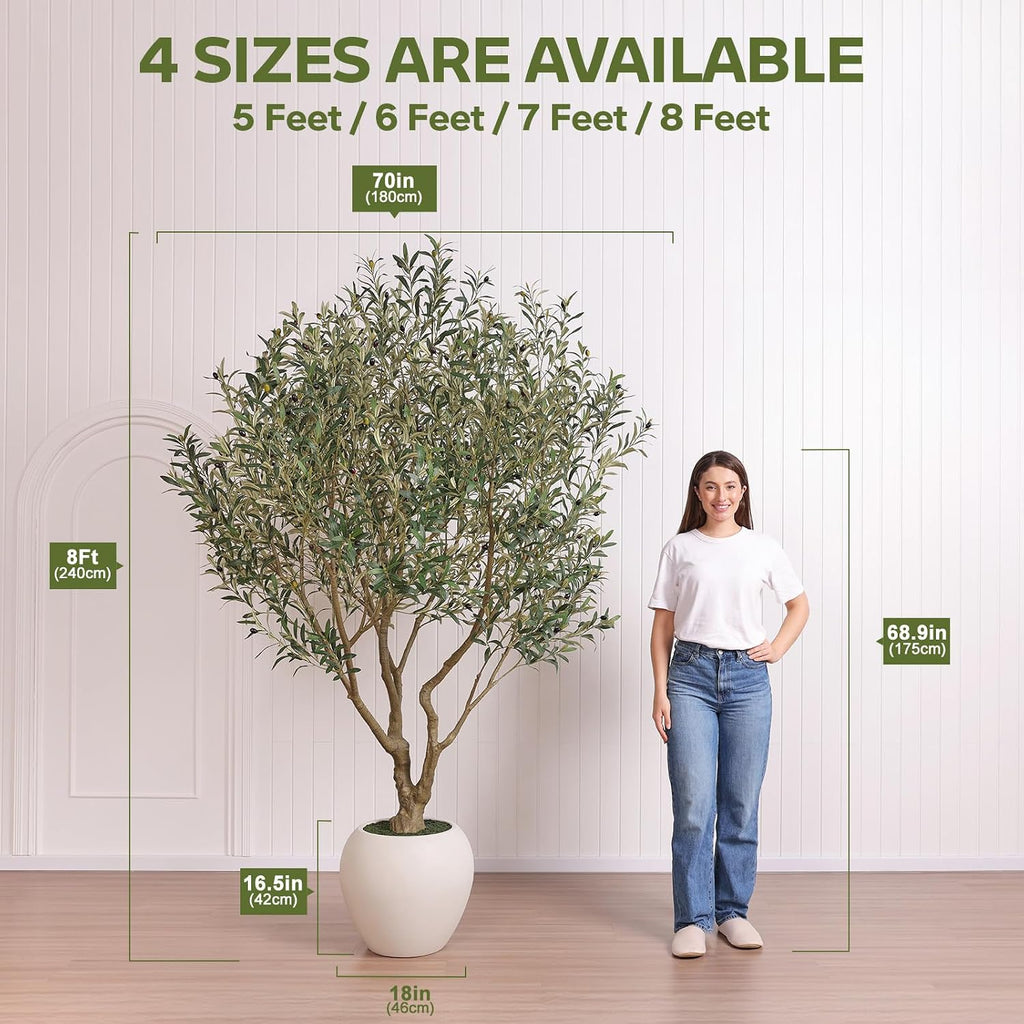 verinatural artificial olive tree 8ft faux plant home, package contents