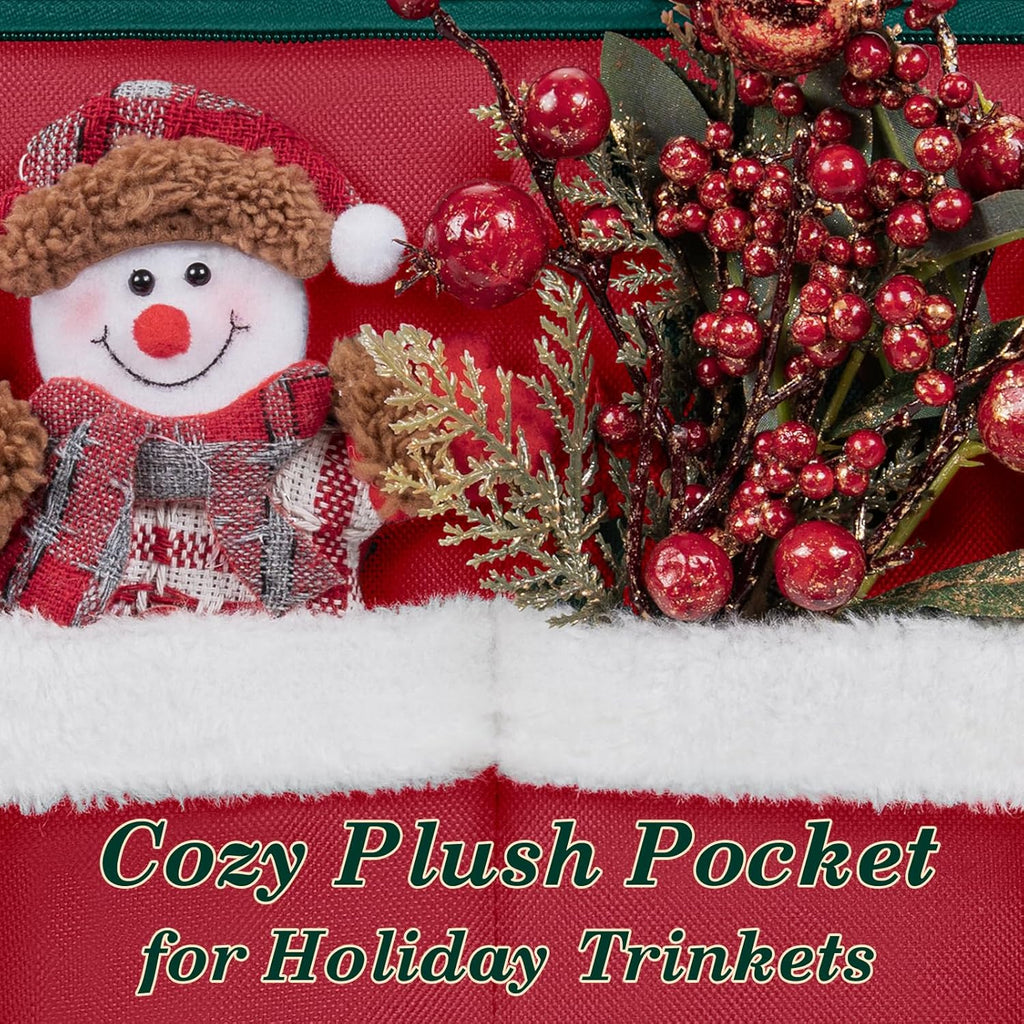 Christmas Ornament Storage Box with Adjustable Dividers Zippered Top Stores up to 128 Holiday Ornaments (3 Inch) Xmas Ball Decorations Organizer Storage Container Bin