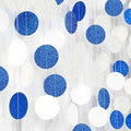 Navy-Blue White-Silver Birthday Party-Decorations Streamers - 52FT Graduation Hanging Paper Garland Banner,Baby Bridal Shower Wedding Engagement Bachelorette Supplies Backdrop Decor Hugtmr