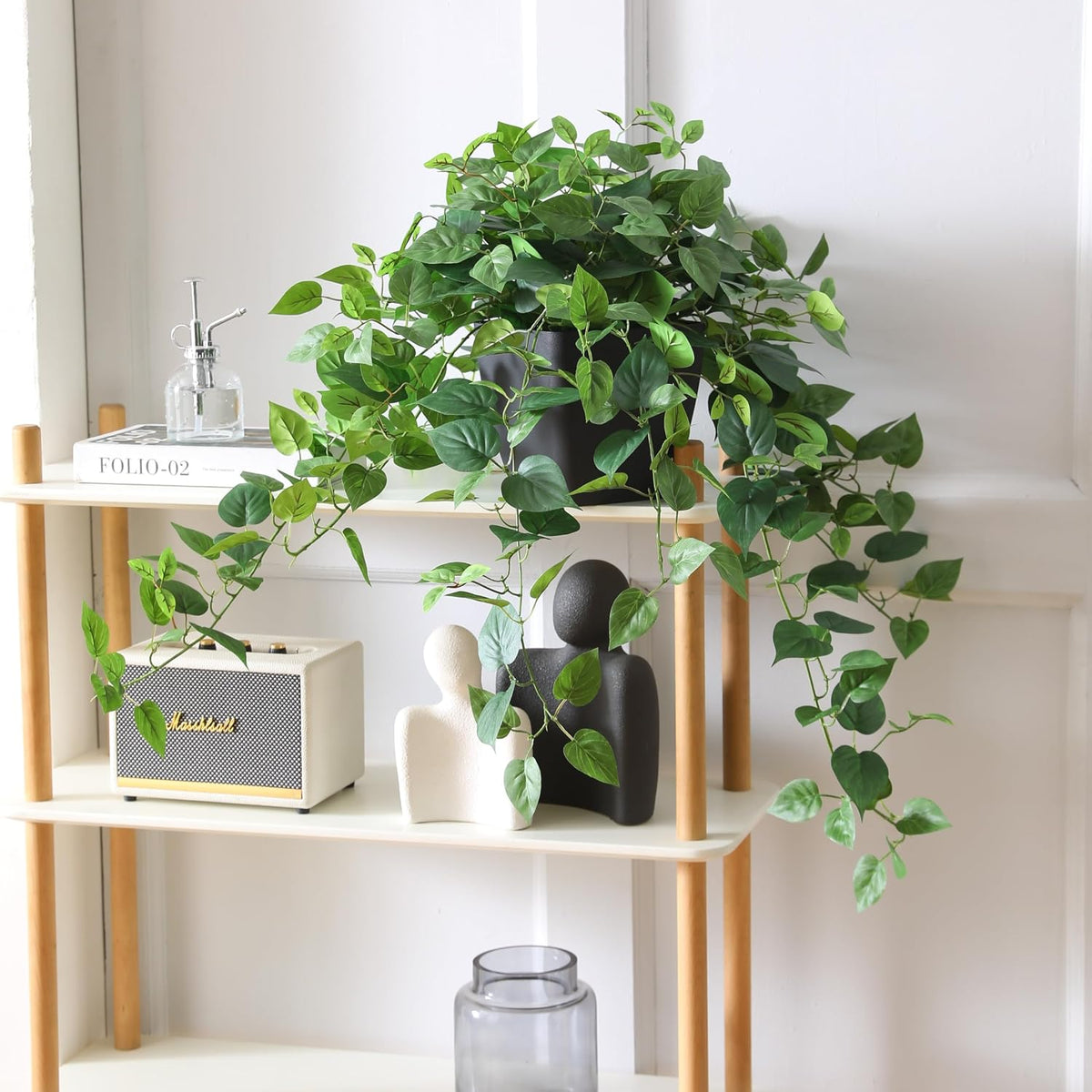 365 Blooming Decor Realistic Artificial Potted Pothos Ivy Plant(Devil's I...