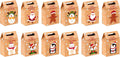 JOICEE Christmas Kraft Paper Gift Boxes 24pcs Xmas Goodies Treat Candy Bags Boxes for Christmas Party Favor (Pack of 2)