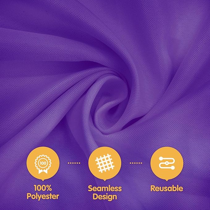 BRILLMAX 4 Pack Purple Round Tablecloths 108 Inch - Circle Bulk Linen Polyester Fabric Washable Table Cloth Cover for Wedding Reception Banquet Birthday Party Buffet Restaurant