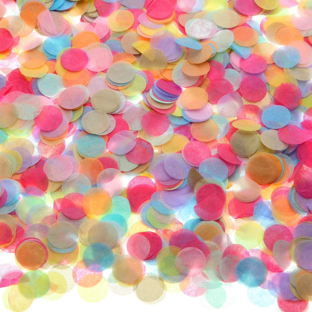 TecUnite Colorful Confetti Round Tissue Paper Table Confetti Dots for Wedding Birthday Party Decoration Arts Craft DIY Scrapbooking, 1.76 oz (1.5 cm)