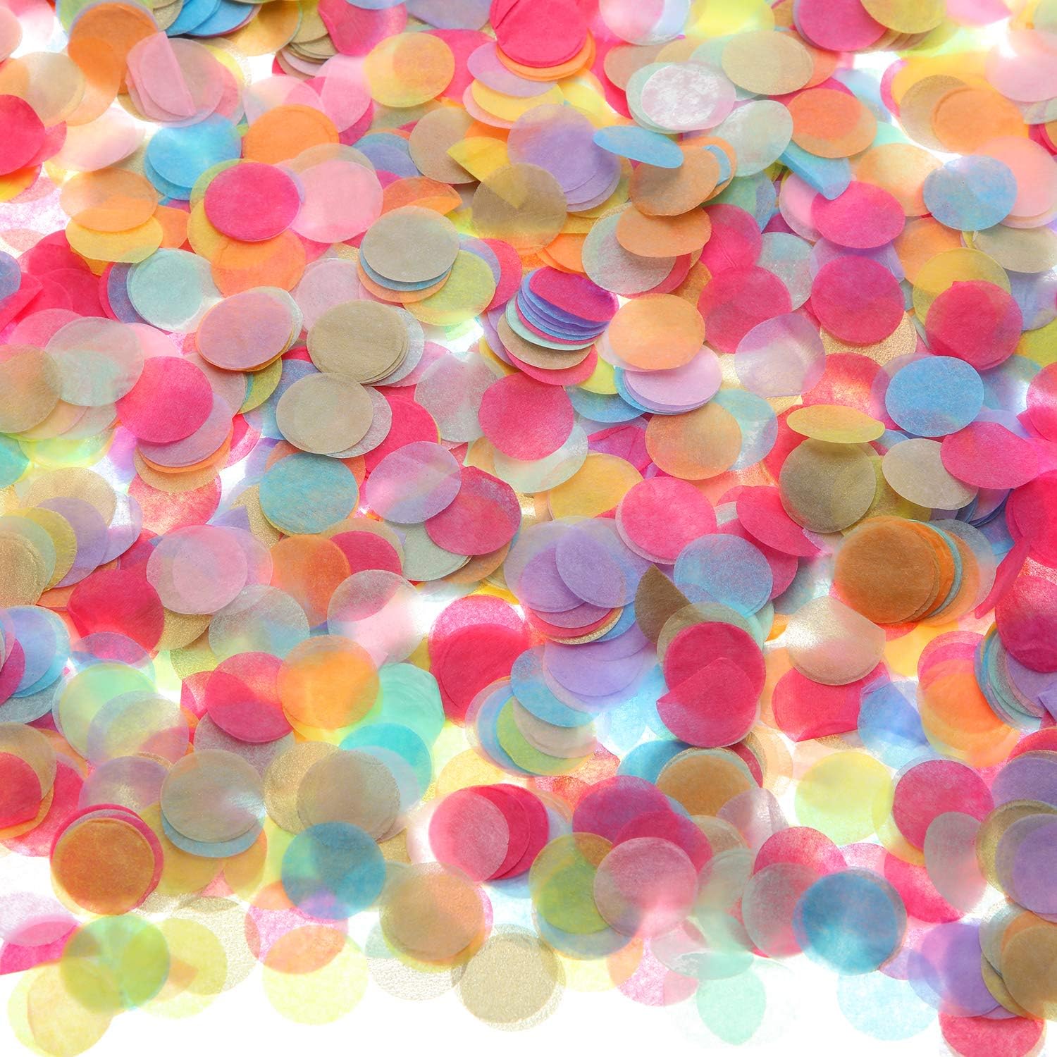 TecUnite Colorful Confetti Round Tissue Paper Table Confetti Dots for Wedding Birthday Party Decoration Arts Craft DIY Scrapbooking, 1.76 oz (1.5 cm)